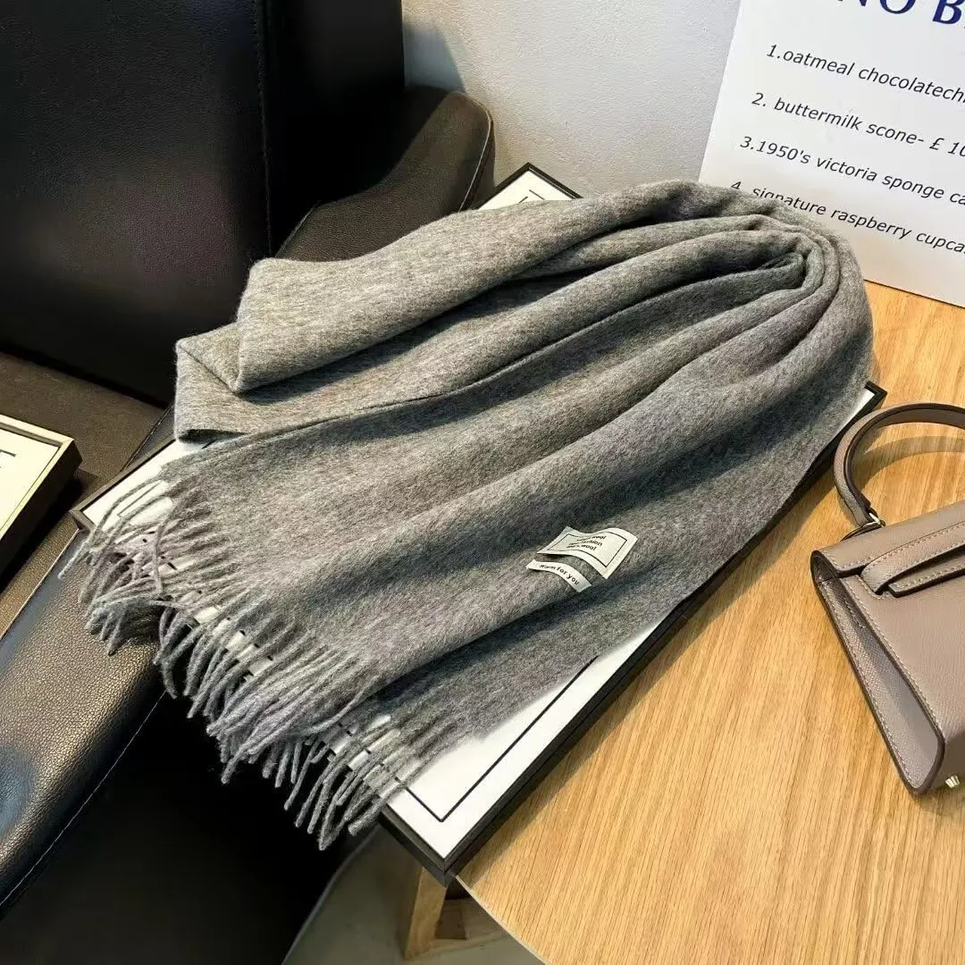 100 Australian Wool Scarf Knitted Soft Warm Neckwear for Women and Men