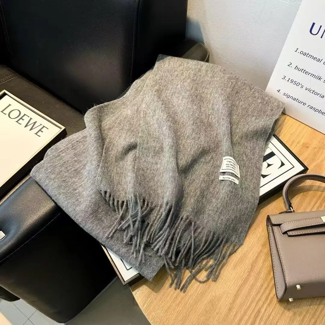 100 Australian Wool Scarf Knitted Soft Warm Neckwear for Women and Men