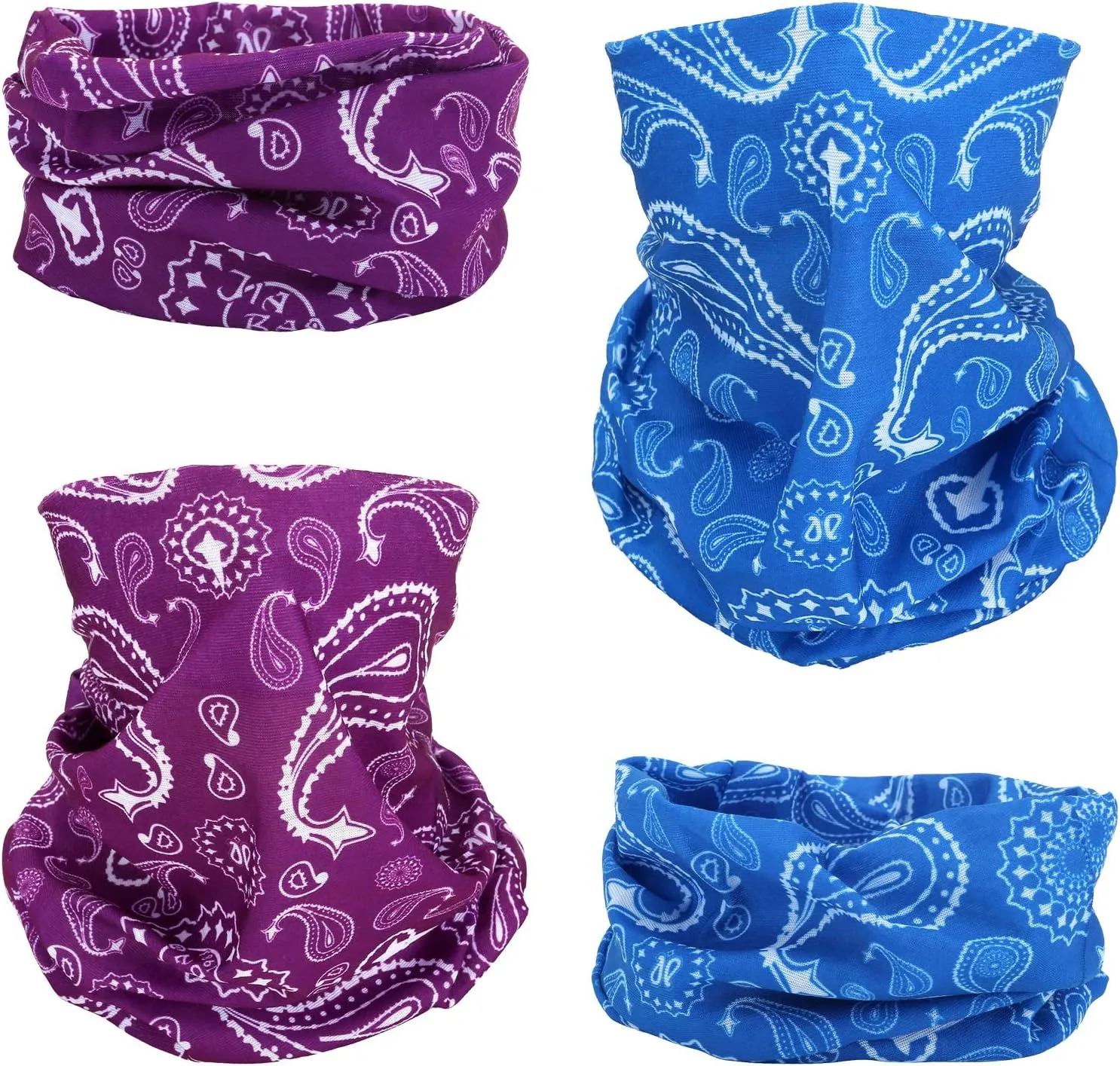8 Cashew Flower Headband Bandana Balaclava Half Face Mask Shield Head Hair Scarf Neck Gaiter Hat Multipurpose For WoMen Men Breathable Reusable Washable Blue Red Orange Green Yellow Purple