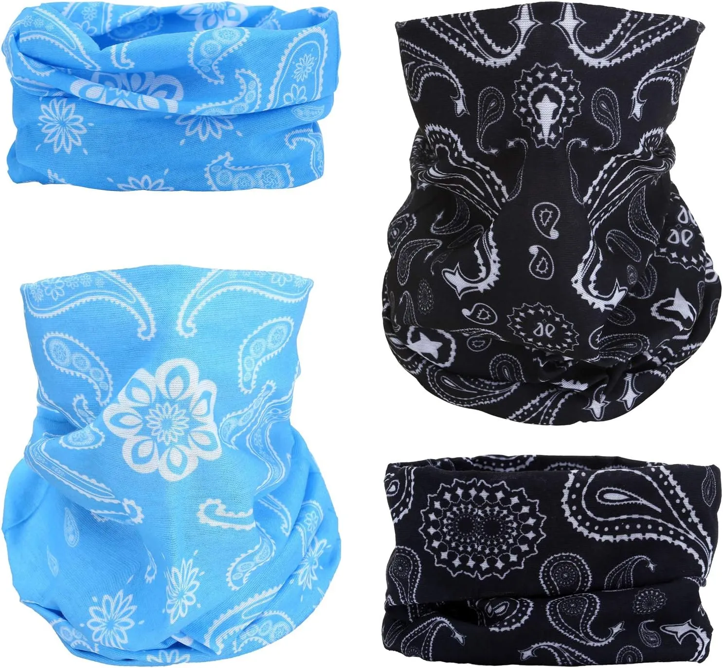 8 Cashew Flower Headband Bandana Balaclava Half Face Mask Shield Head Hair Scarf Neck Gaiter Hat Multipurpose For WoMen Men Breathable Reusable Washable Blue Red Orange Green Yellow Purple