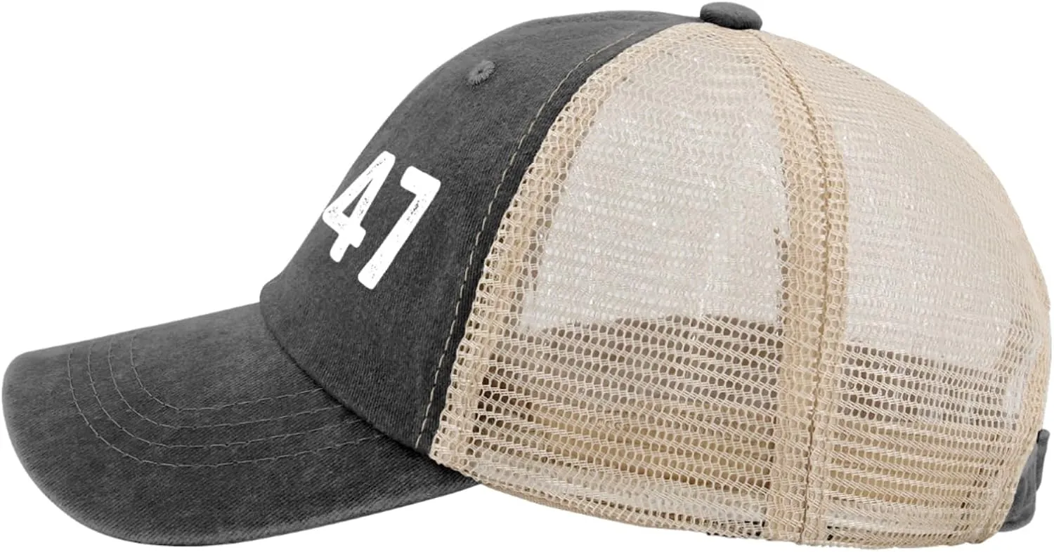 8647 Hat Trucker Hat Men Vintage Mesh Baseball Cap for Summer