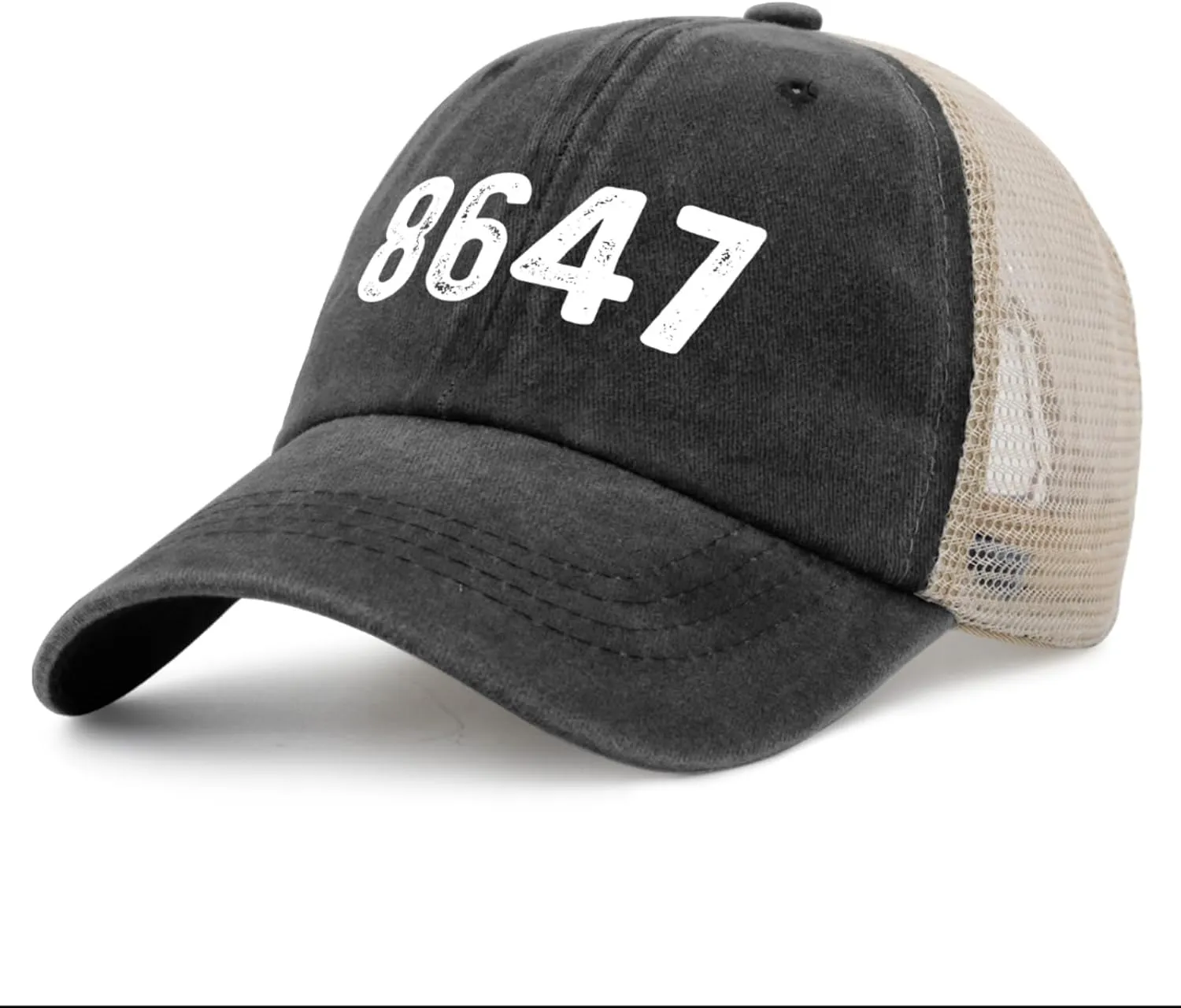 8647 Hat Trucker Hat Men Vintage Mesh Baseball Cap for Summer