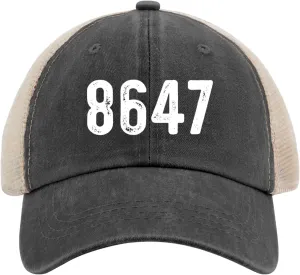 8647 Hat Trucker Hat Men Vintage Mesh Baseball Cap for Summer