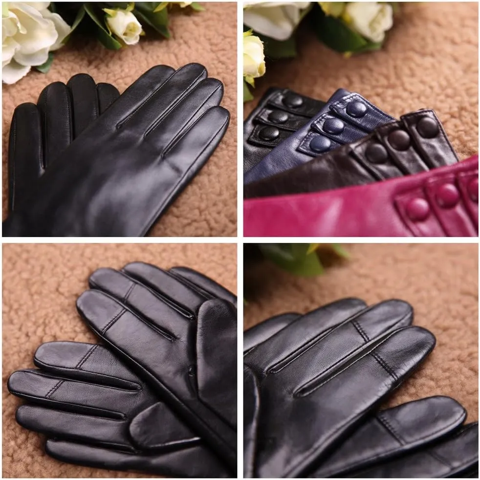 Bestselling Womens Touchscreen Texting Driving Winter Warm Nappa Leather Gloves (Fleece or Cashmere Lining)