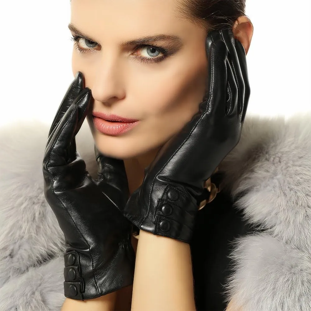 Bestselling Womens Touchscreen Texting Driving Winter Warm Nappa Leather Gloves (Fleece or Cashmere Lining)
