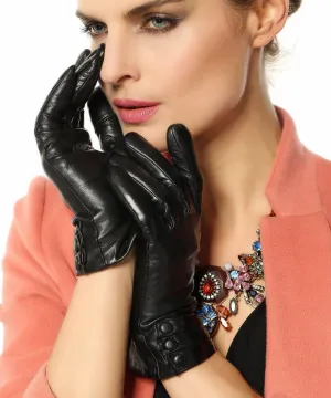 Bestselling Womens Touchscreen Texting Driving Winter Warm Nappa Leather Gloves (Fleece or Cashmere Lining)