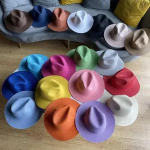 Breathable Straw fedora Black