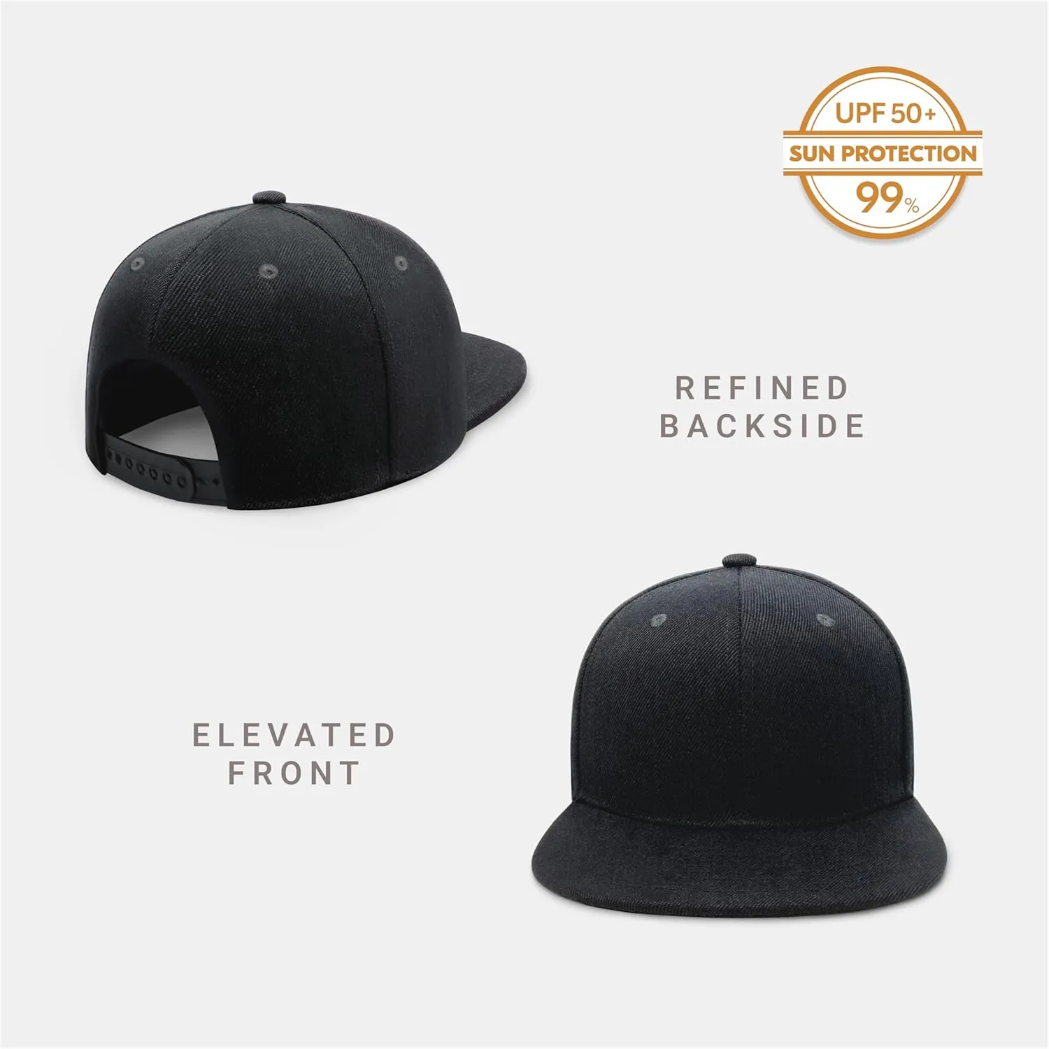 CHOK.LIDS Flat Bill Visor Classic Snapback Hat Blank Adjustable Brim High Top End Trendy Color Style Plain Tone Baseball Cap