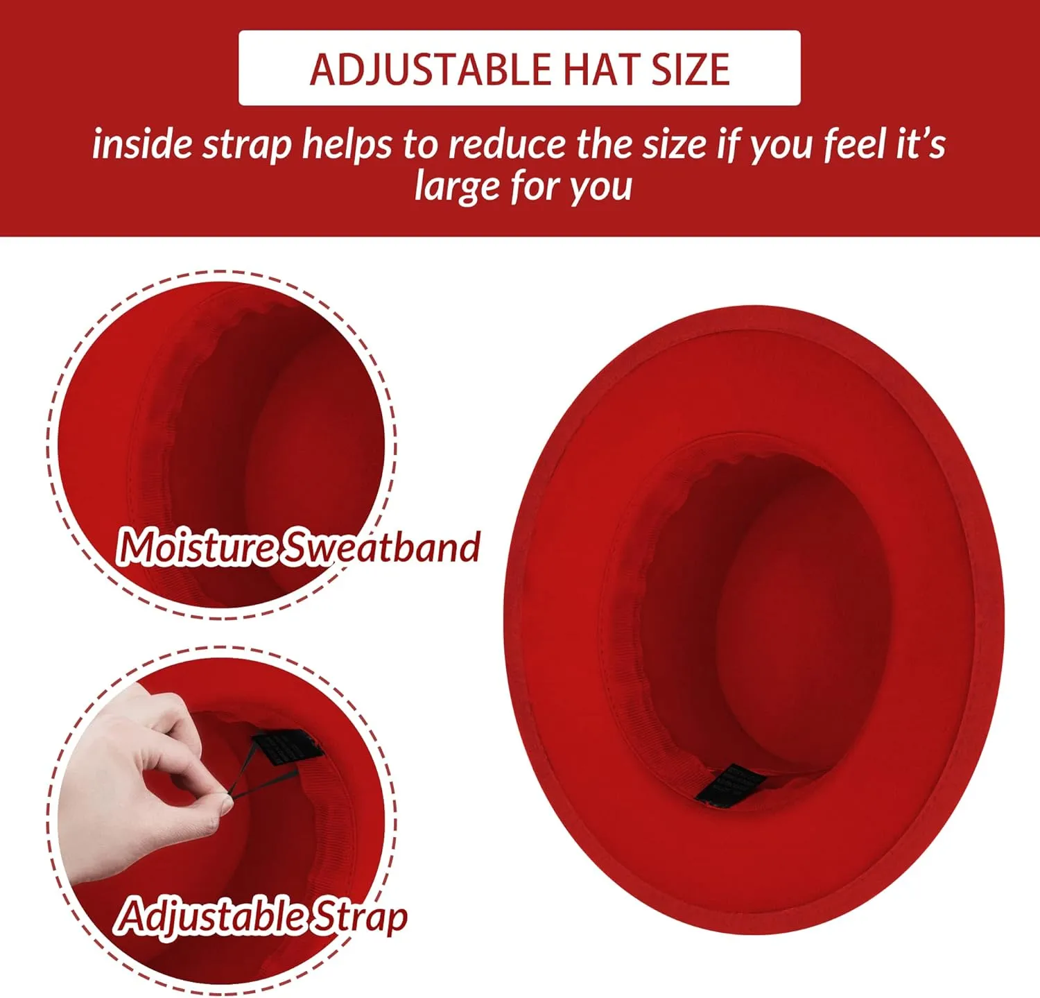Classic Fedora Hat Flat Top Hat Felt Pork Pie Hat Wide Brim Church Derby Cap for Women and Men