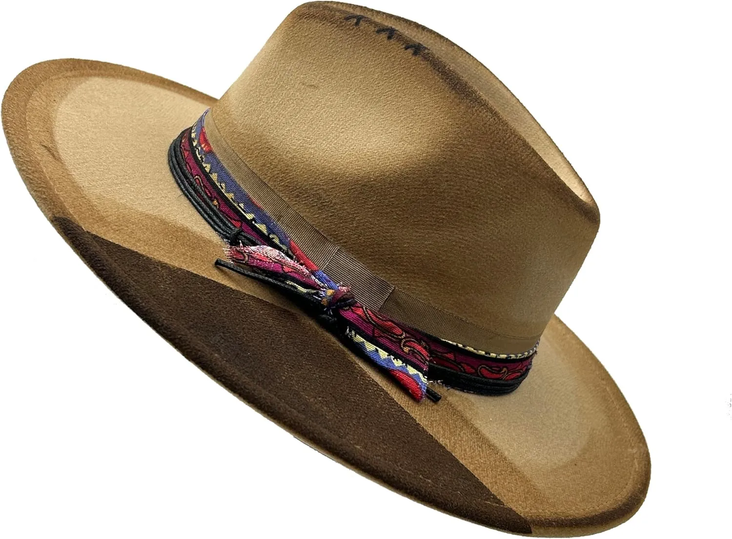 Classic Wide Brim Fedora Hat for Women Man Floppy Panama Hat Western Felt Outdoor Hat with Band Sun Protection