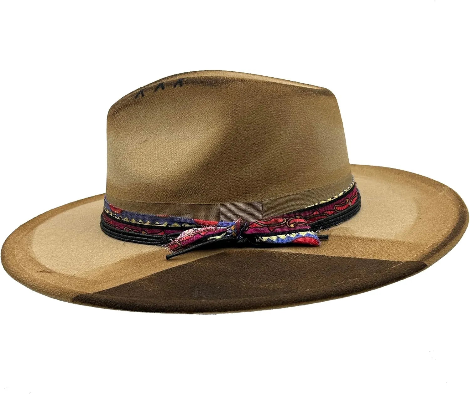 Classic Wide Brim Fedora Hat for Women Man Floppy Panama Hat Western Felt Outdoor Hat with Band Sun Protection