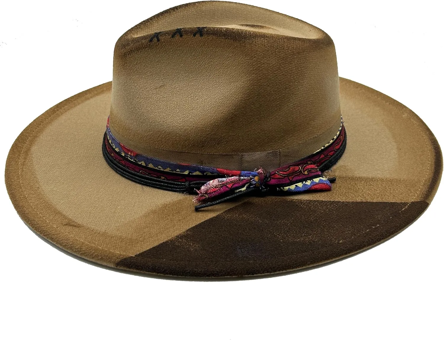 Classic Wide Brim Fedora Hat for Women Man Floppy Panama Hat Western Felt Outdoor Hat with Band Sun Protection