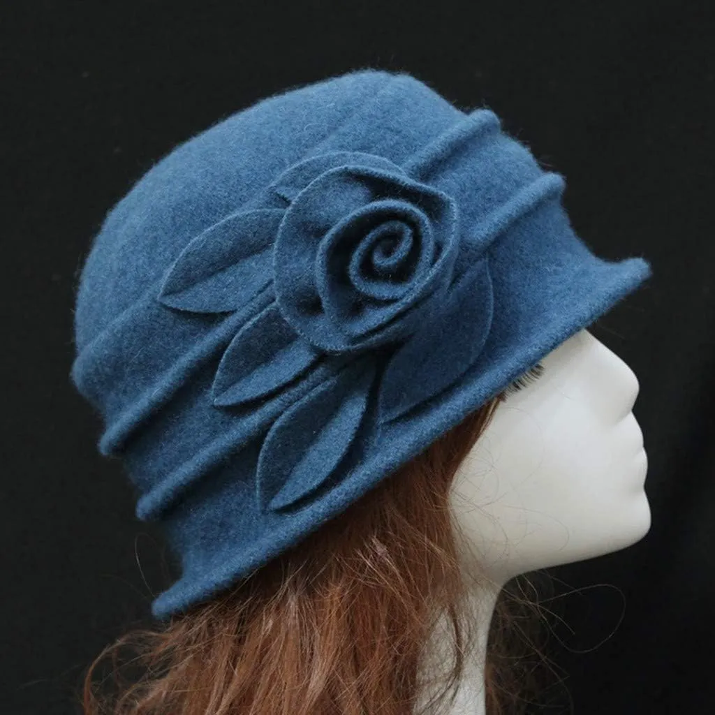 Dress Hats for Women with Flower Bowknot Elegant Church Fedora Hats Bridal Wedding Guest Party Bucket Hats