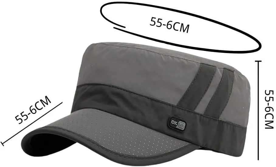 FASHIXD Mesh Military Hat for Men Summer Army Cap Quick Qry Short Bill Hat Cadet Caps