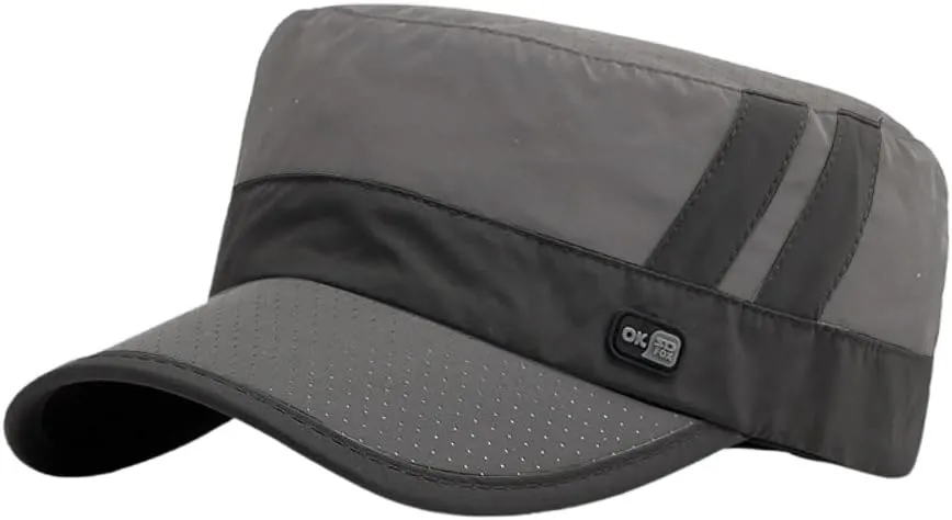 FASHIXD Mesh Military Hat for Men Summer Army Cap Quick Qry Short Bill Hat Cadet Caps