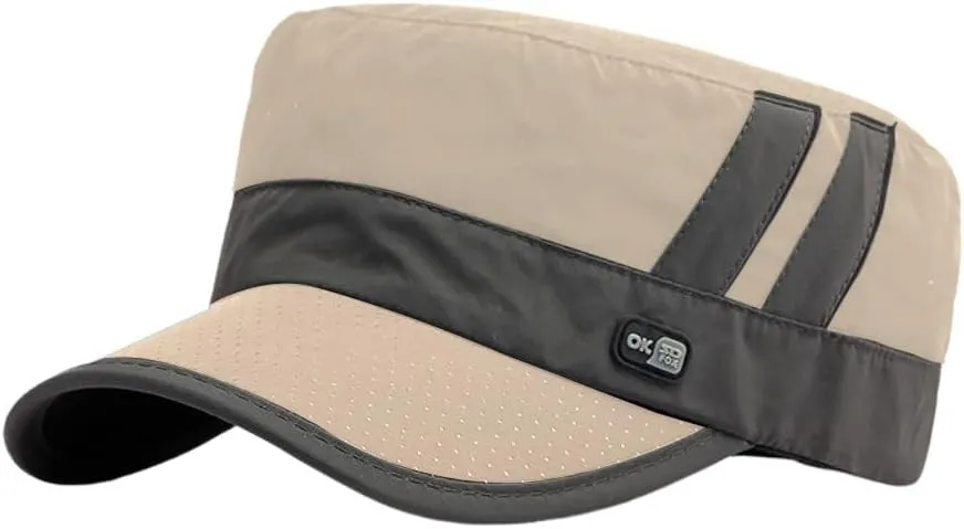 FASHIXD Mesh Military Hat for Men Summer Army Cap Quick Qry Short Bill Hat Cadet Caps