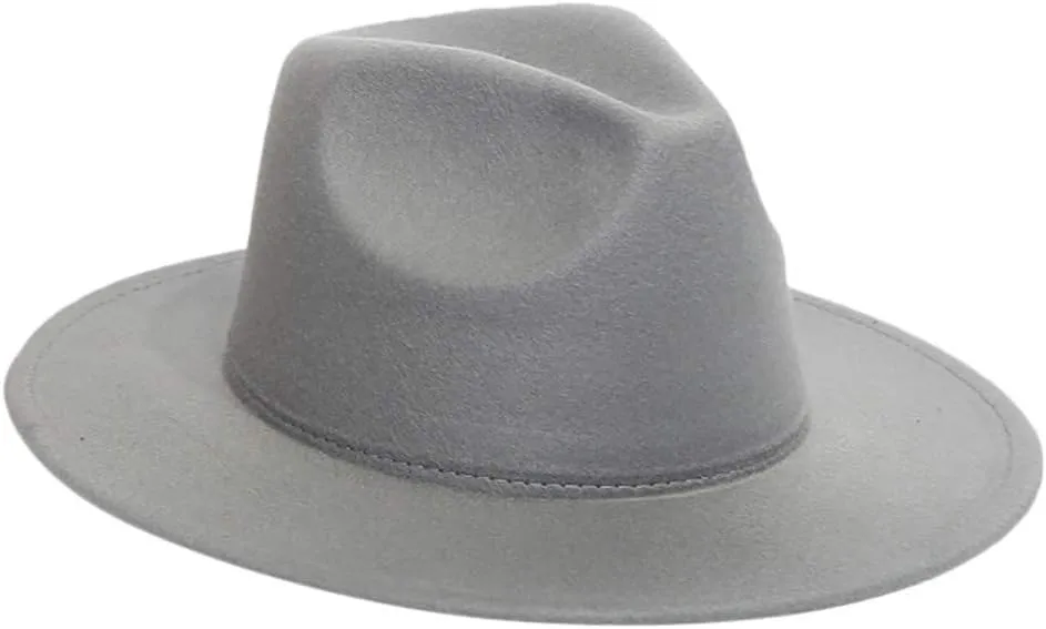 Fedora Hat with Belt Buckle Vintage Floppy Panama Hat Classic Wide Brim Rancher Jazz Lady Retro Hat Women Men