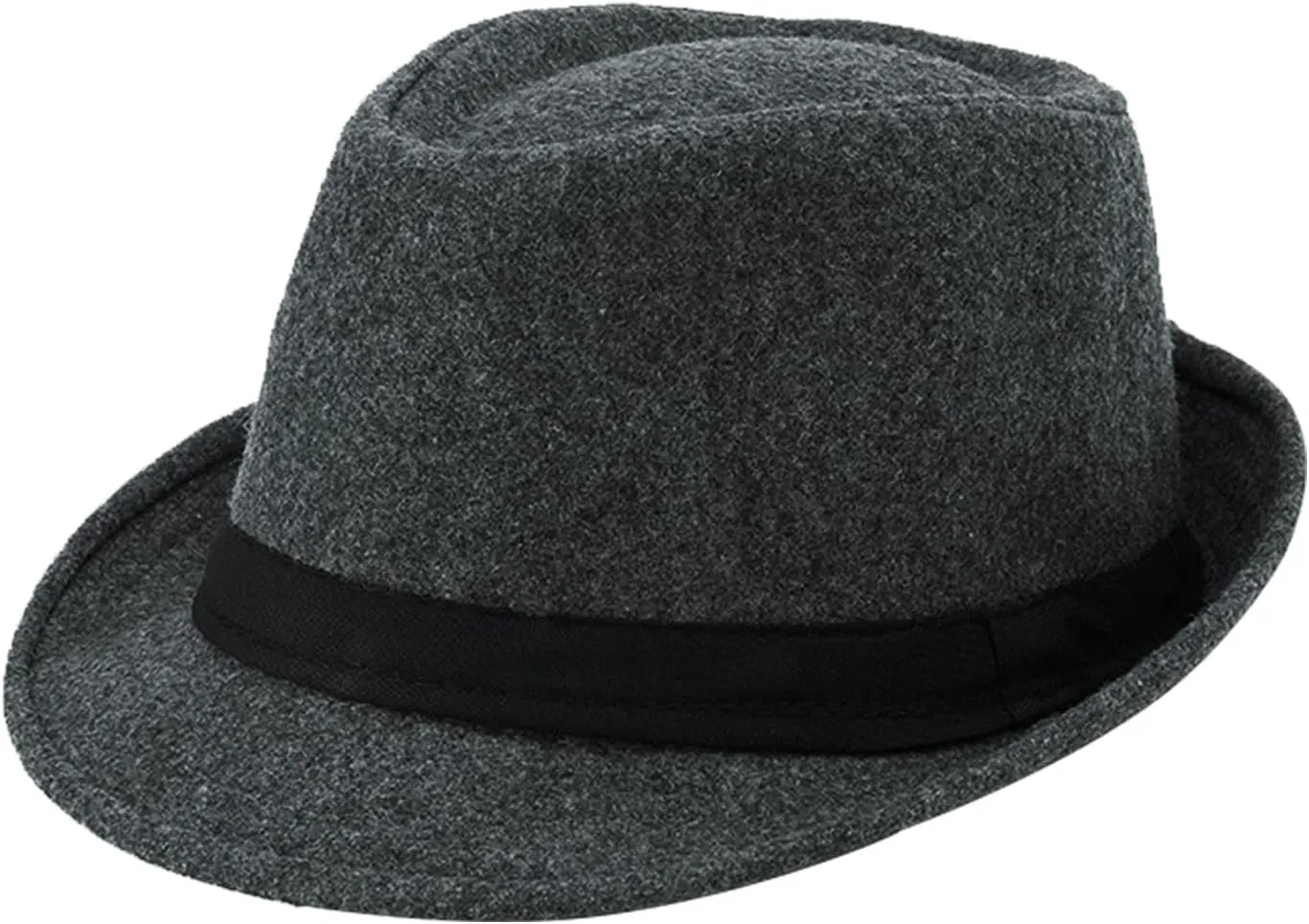 Felt Trilby Fedora Hat Short Brim Panama Jazz Hat 20s Bowler Gatsby Cap for Men Women