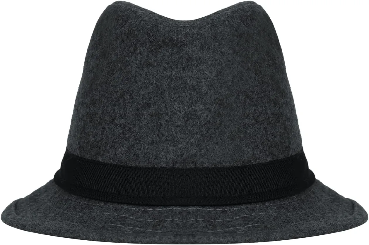 Felt Trilby Fedora Hat Short Brim Panama Jazz Hat 20s Bowler Gatsby Cap for Men Women