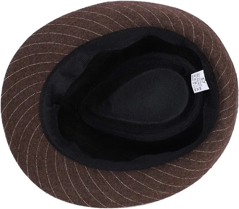 Felt Trilby Fedora Hat Short Brim Panama Jazz Hat 20s Bowler Gatsby Cap for Men Women