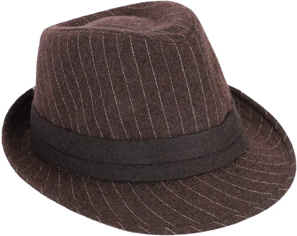 Felt Trilby Fedora Hat Short Brim Panama Jazz Hat 20s Bowler Gatsby Cap for Men Women