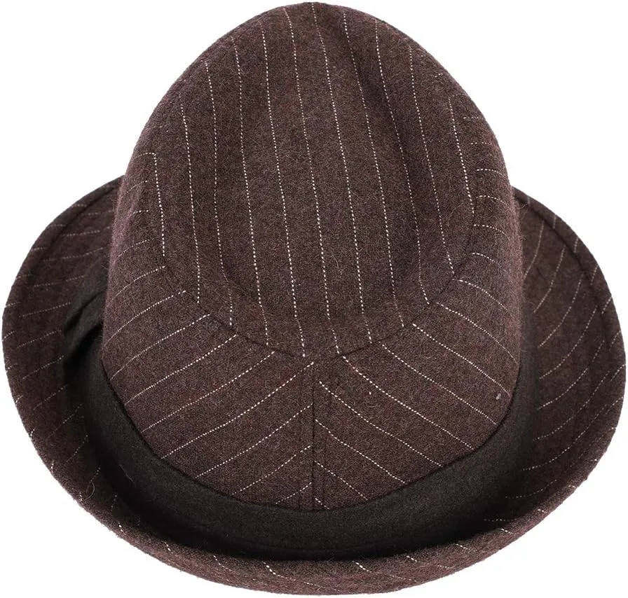 Felt Trilby Fedora Hat Short Brim Panama Jazz Hat 20s Bowler Gatsby Cap for Men Women
