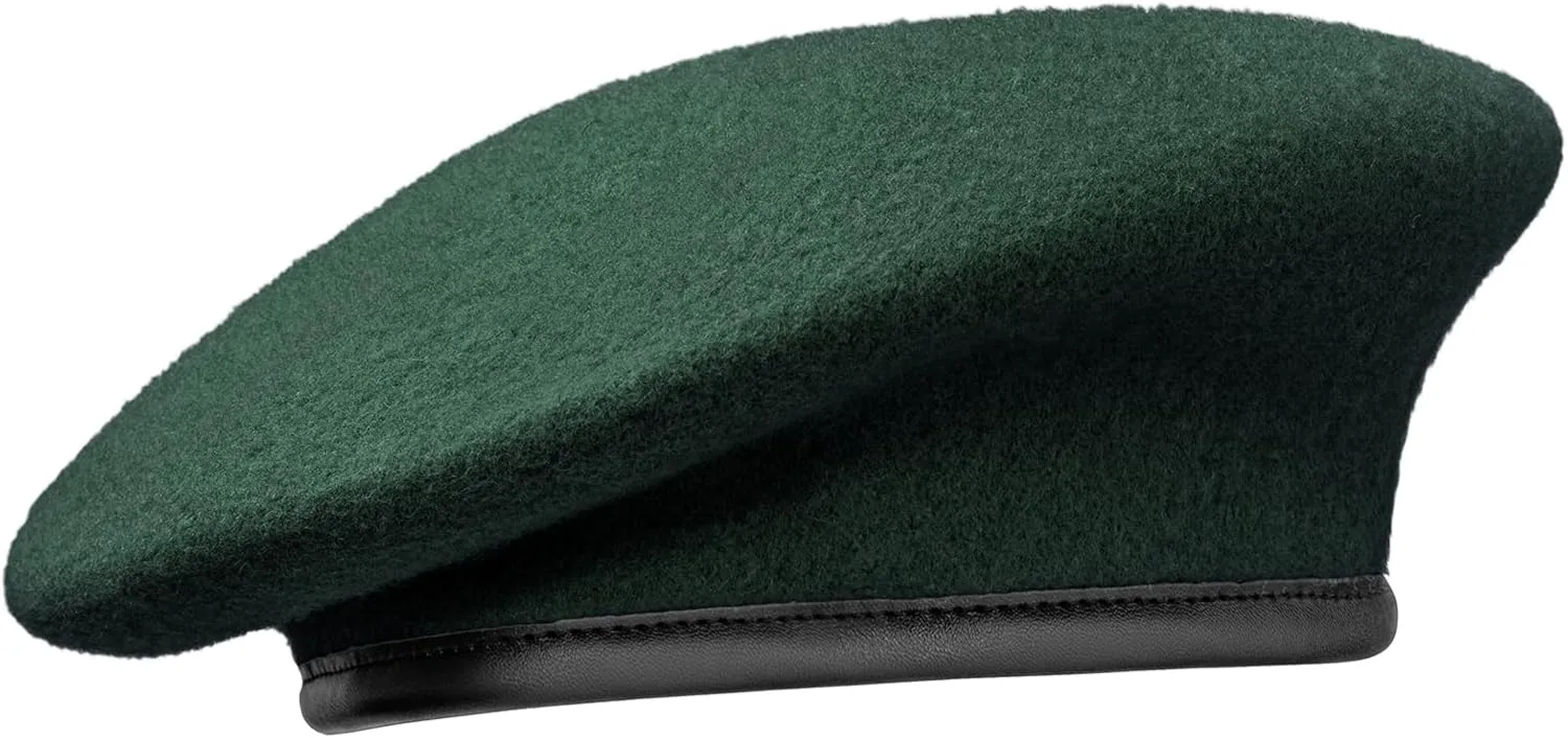 Gajaous British Military Berets with Leather Sweatband, Adjustbale Army Wool Beret for Men & Women