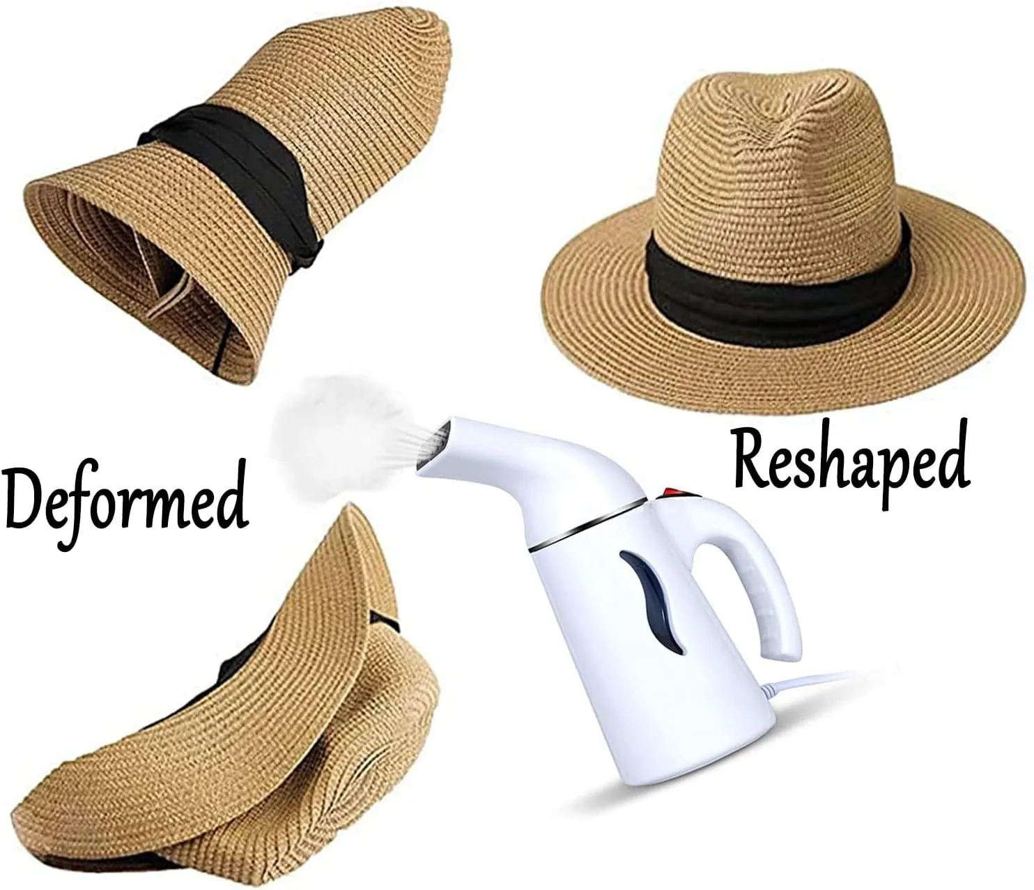 Girls Boys Floppy Straw-Fedora-Sun-Hat Summer-Beach Wide-Brim Straw Fedora Panama for Kids (5-9yrs)