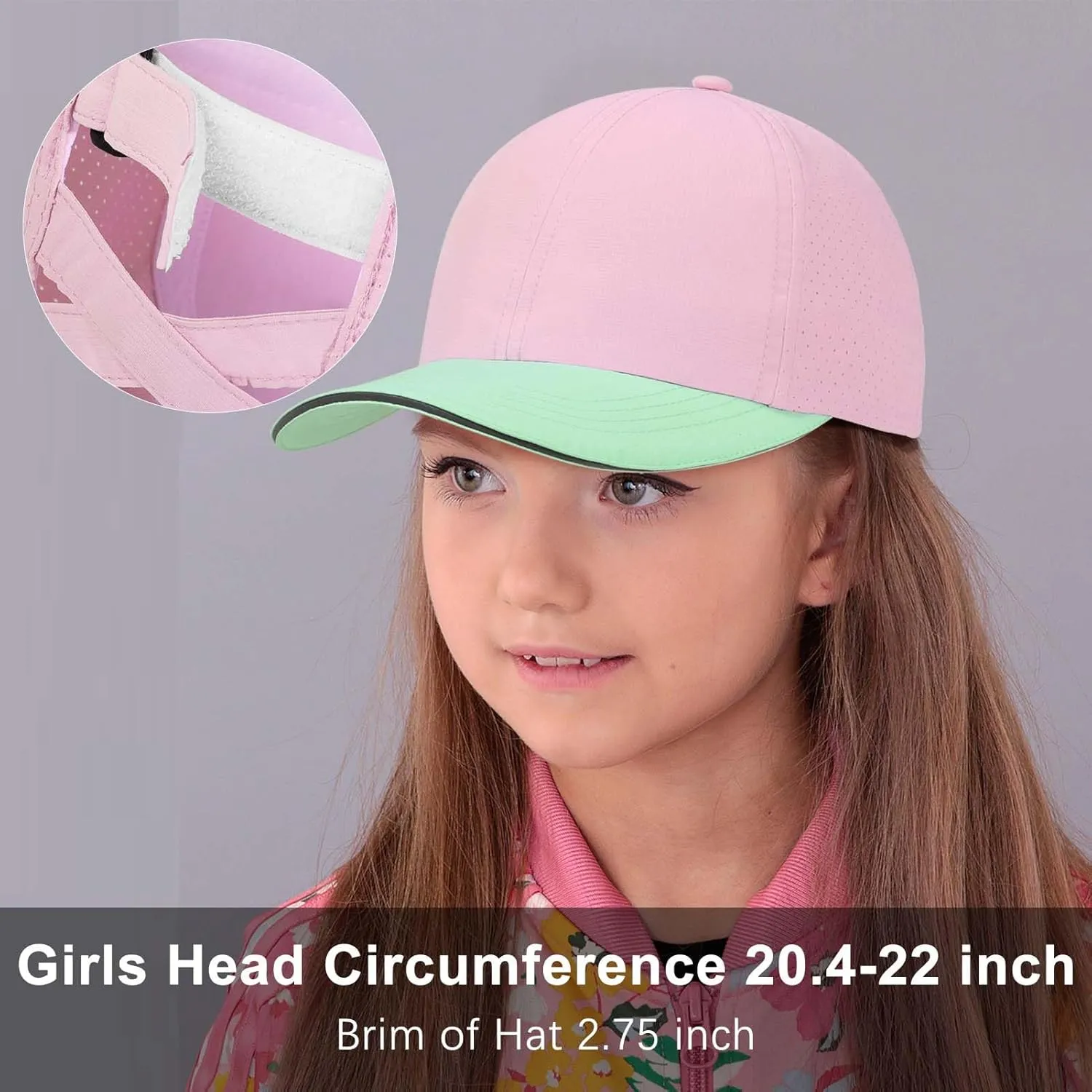 Girls Criss Cross Ponytail Hat Mesh Baseball Cap Kids Quick Dry Ponycap Hats Outdoor Summer Sports Hat Age 7-12