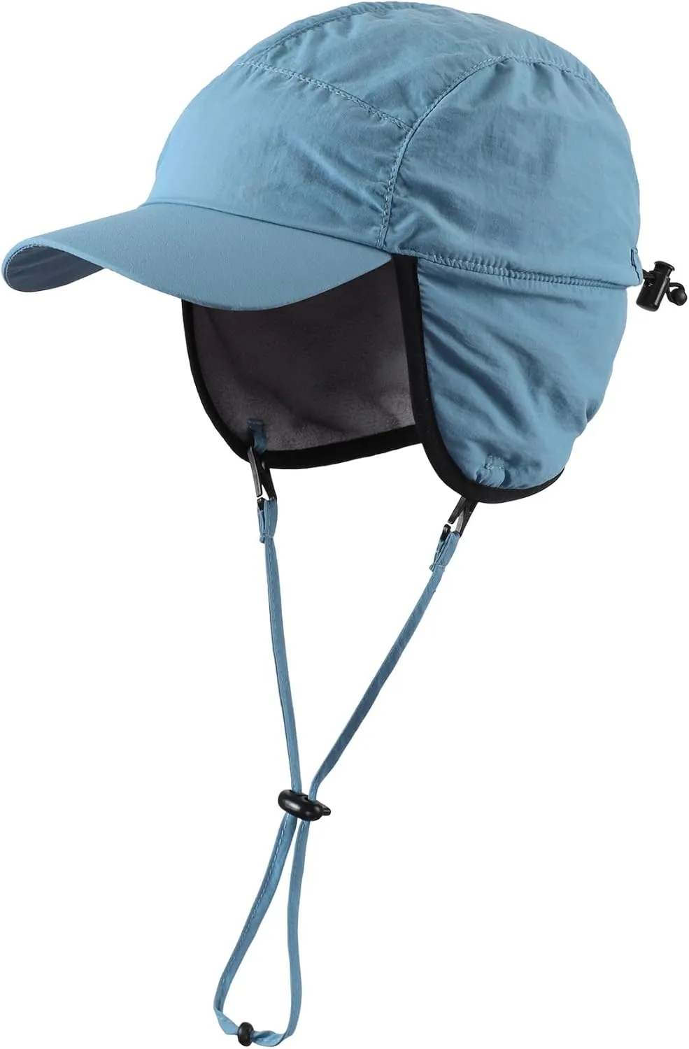 Home Prefer Waterproof Men's Winter Hats with Visor Warm Fleece Lined Baseball Cap Earflaps Trooper Trapper Hat for Men
