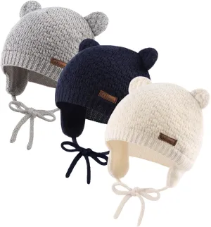 JANGANNSA Cute Knitted Boys Girls Christmas Beanie Warm Earflap Winter Hat Infant Toddler Baby Beanie 0-2Y