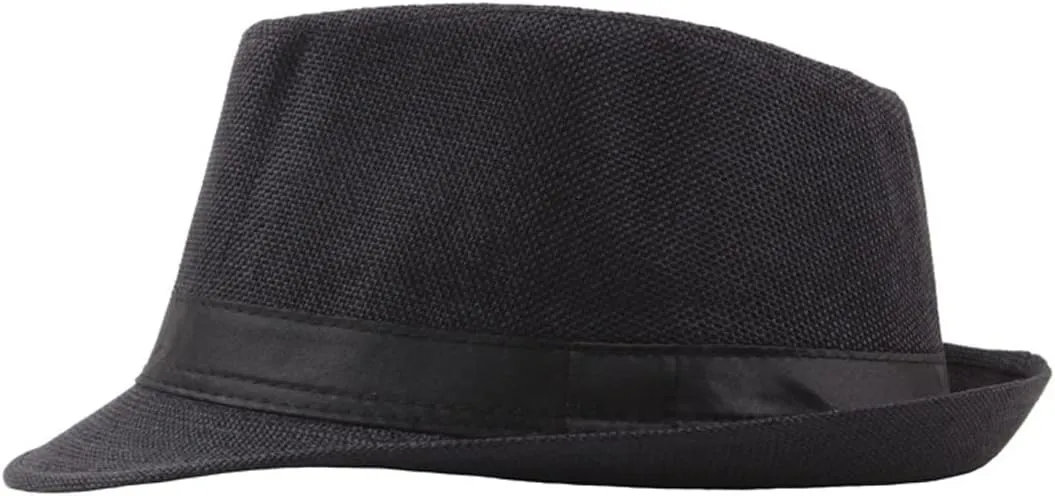 Jazz Fedora Hat Panama Hat Men Vintage Top Hat Men's Fashion Jazz Cap, Fits Head Circumference 56-58cm/22-22.83"