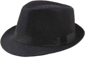 Jazz Fedora Hat Panama Hat Men Vintage Top Hat Men's Fashion Jazz Cap, Fits Head Circumference 56-58cm/22-22.83"