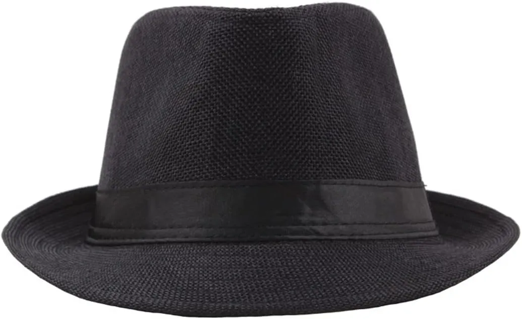 Jazz Fedora Hat Panama Hat Men Vintage Top Hat Men's Fashion Jazz Cap, Fits Head Circumference 56-58cm/22-22.83"