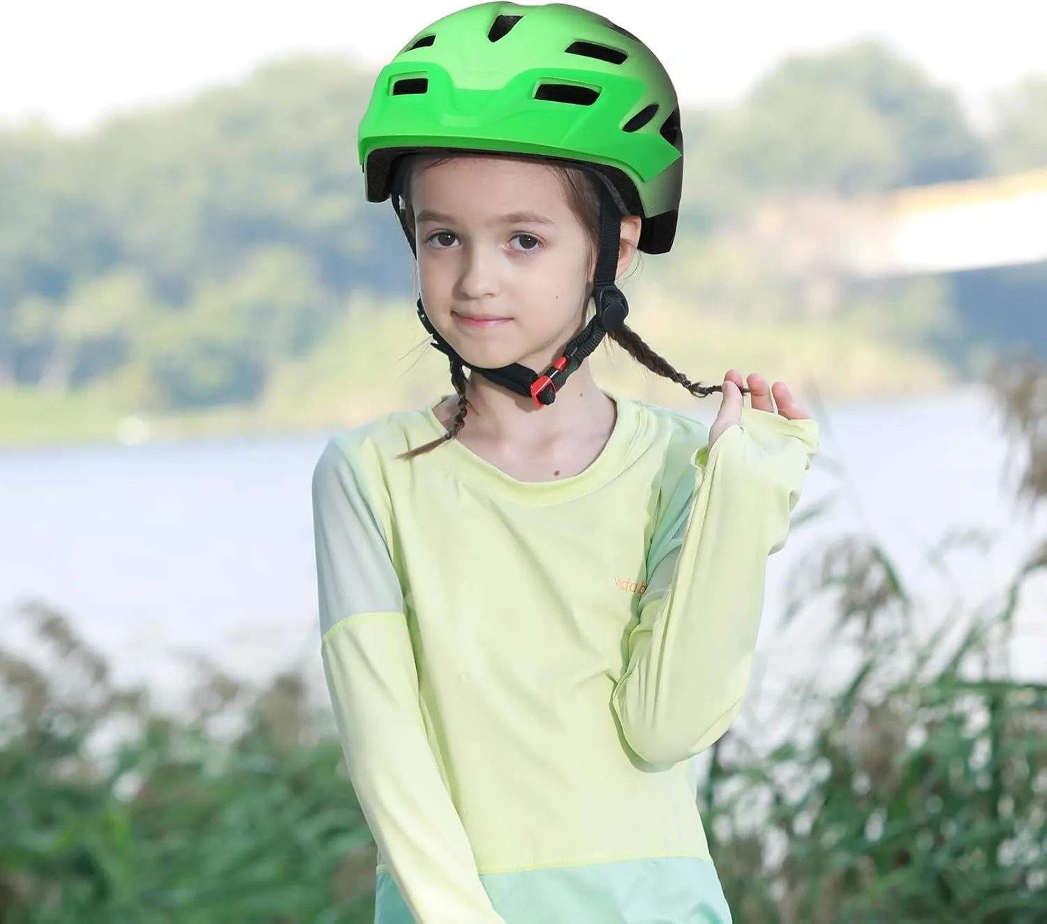 Kids Bike Helmet, Adjustable Youth Boys Girls Helmets for Ages 3-5-8-14 Years (50-57cm), Child Helmet with Visor and LED Light, Lightweight Multi-Sport Bicycle Scooter Skate Cycling Helmets