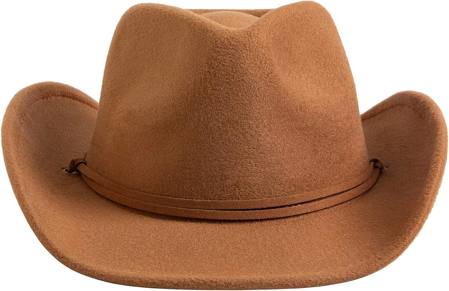 Lanzom Kids Girls Boys Retro Felt Wide Brim Western Cowboy Cowgirl Hat Dress Up Hat with Wind Lanyard