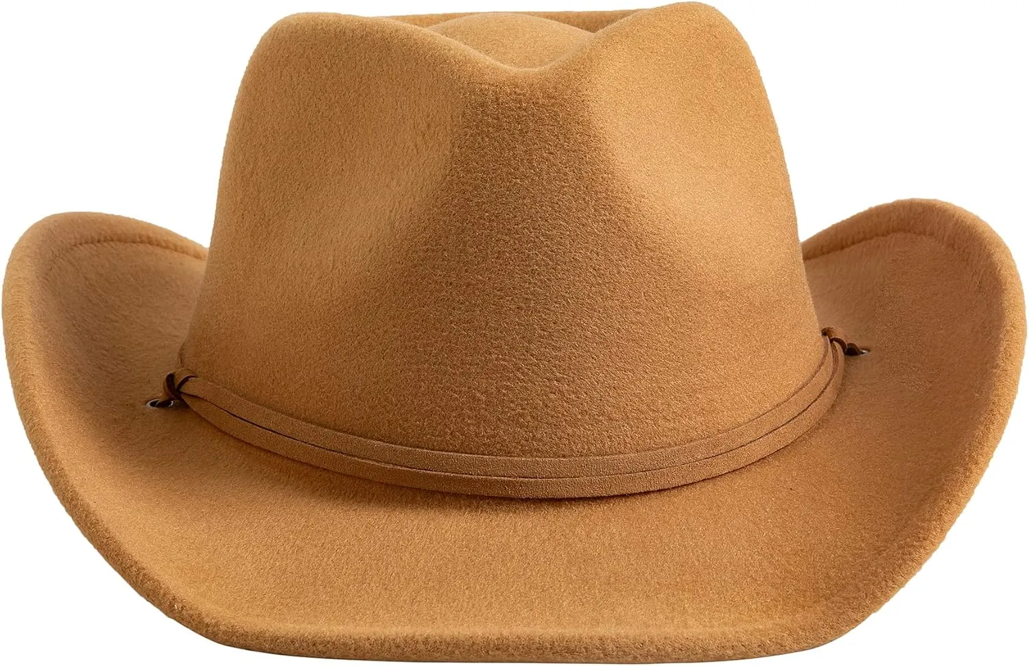 Lanzom Kids Girls Boys Retro Felt Wide Brim Western Cowboy Cowgirl Hat Dress Up Hat with Wind Lanyard