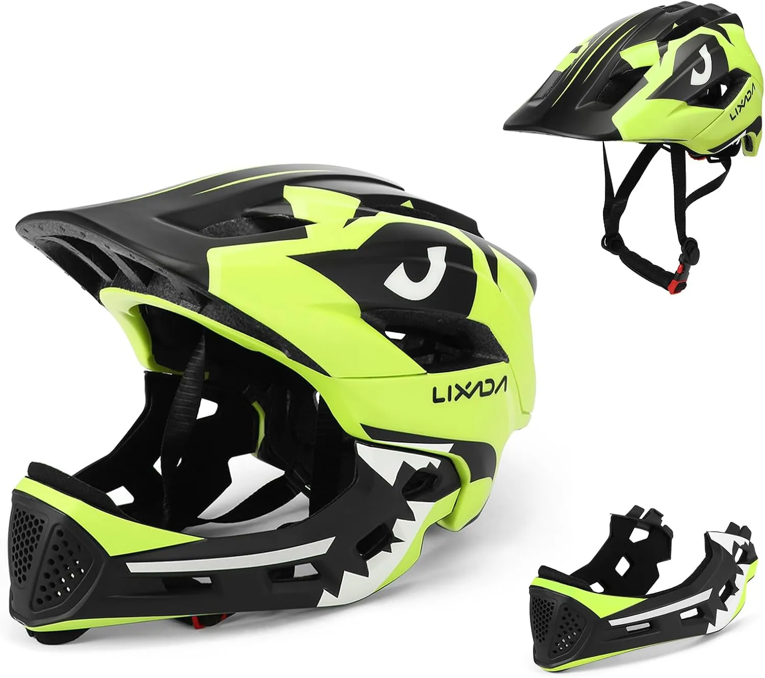 Lixada Kids Bike Helmet Adjustable Detachable Full Face Helmet for Cycling Helmet for Children Bicycle, Skateboard, Scooter, Protective Gear (20.5-22 Inches)