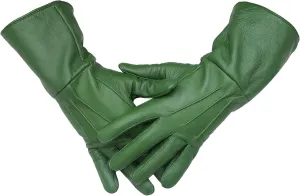 Men's Medieval Renaissance Cosplay Unlined Gauntlet Genuine Leather Costume Gloves