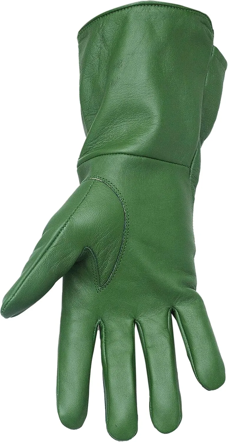 Men's Medieval Renaissance Cosplay Unlined Gauntlet Genuine Leather Costume Gloves
