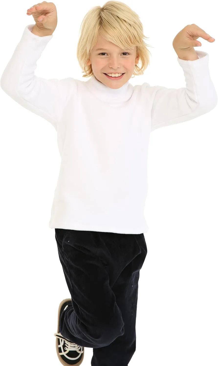 Mud Kingdom Kids Fleece Shirts High Collar Soft Tops Unisex