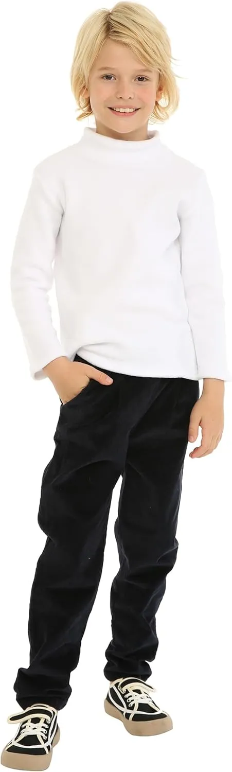 Mud Kingdom Kids Fleece Shirts High Collar Soft Tops Unisex