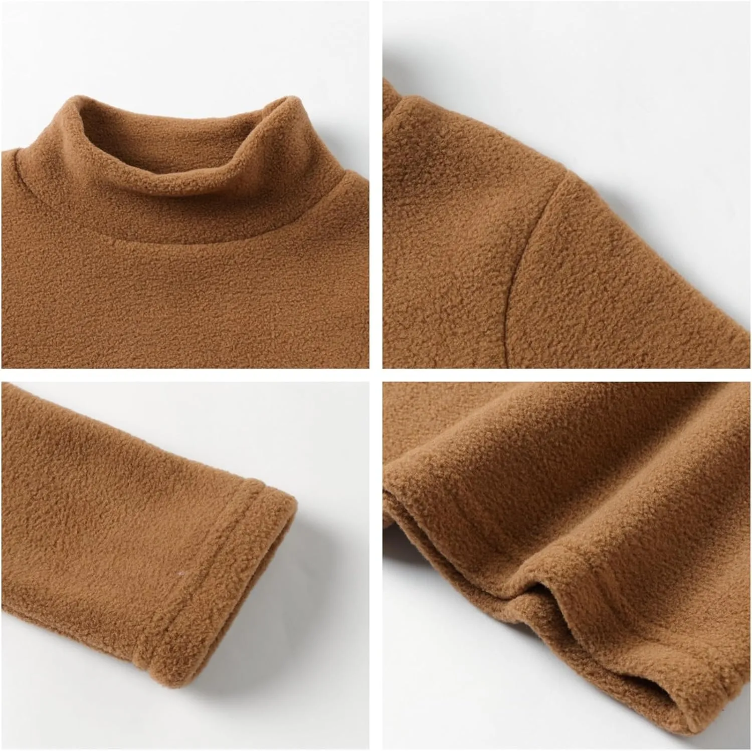 Mud Kingdom Kids Fleece Shirts High Collar Soft Tops Unisex