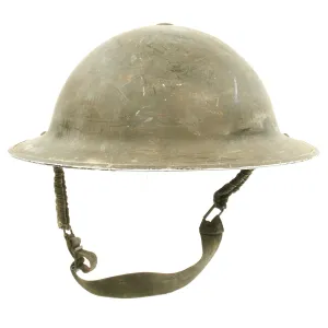 Original Canadian WWII Brodie MkII Steel Helmet by Canadian Motor Lamp Co. - Dated 1942