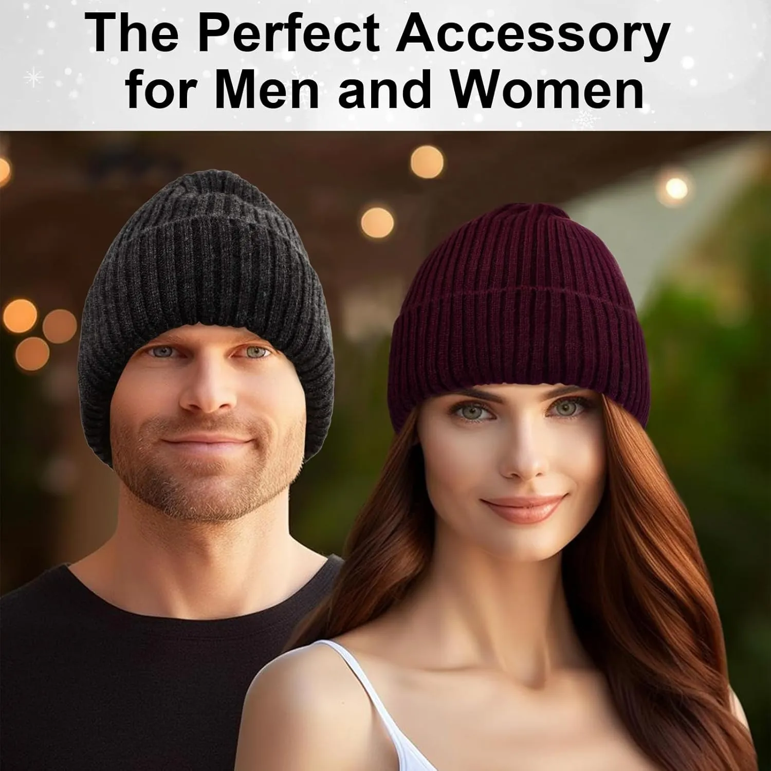 Oversize L/XL/XXL Beanie Hat for Big Heads - Unisex Merino Wool Cuff Beanie Winter Hat for Men and Women