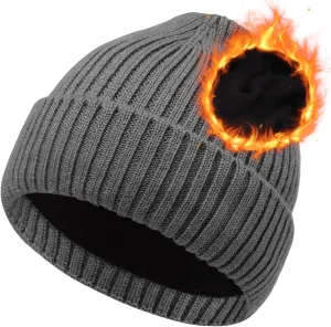 Oversize L/XL/XXL Beanie Hat for Big Heads - Unisex Merino Wool Cuff Beanie Winter Hat for Men and Women