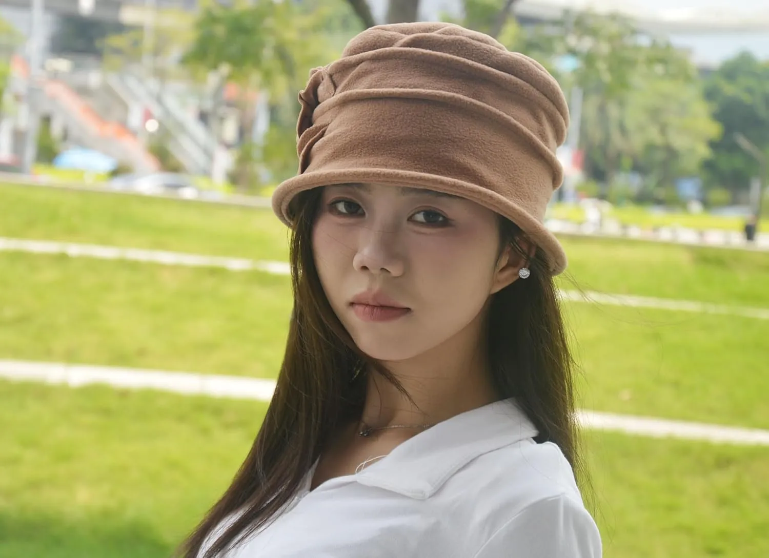 Polar Fleece Fashion Women-Cloche-Hat, 1920s Vintage Womens-Felt-Hat, Floral Winter Fall Spring Church-Hats for Women Elegant