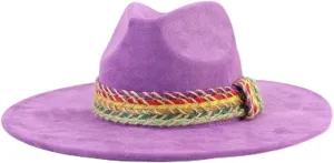 Premium Banded Suede Fedora Purple