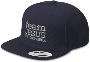 Speedy Pros Snapback Hat for Men Flat Brim Hats Team Jesus Life Time Member God Christ Embroidered Flat Bill Hat