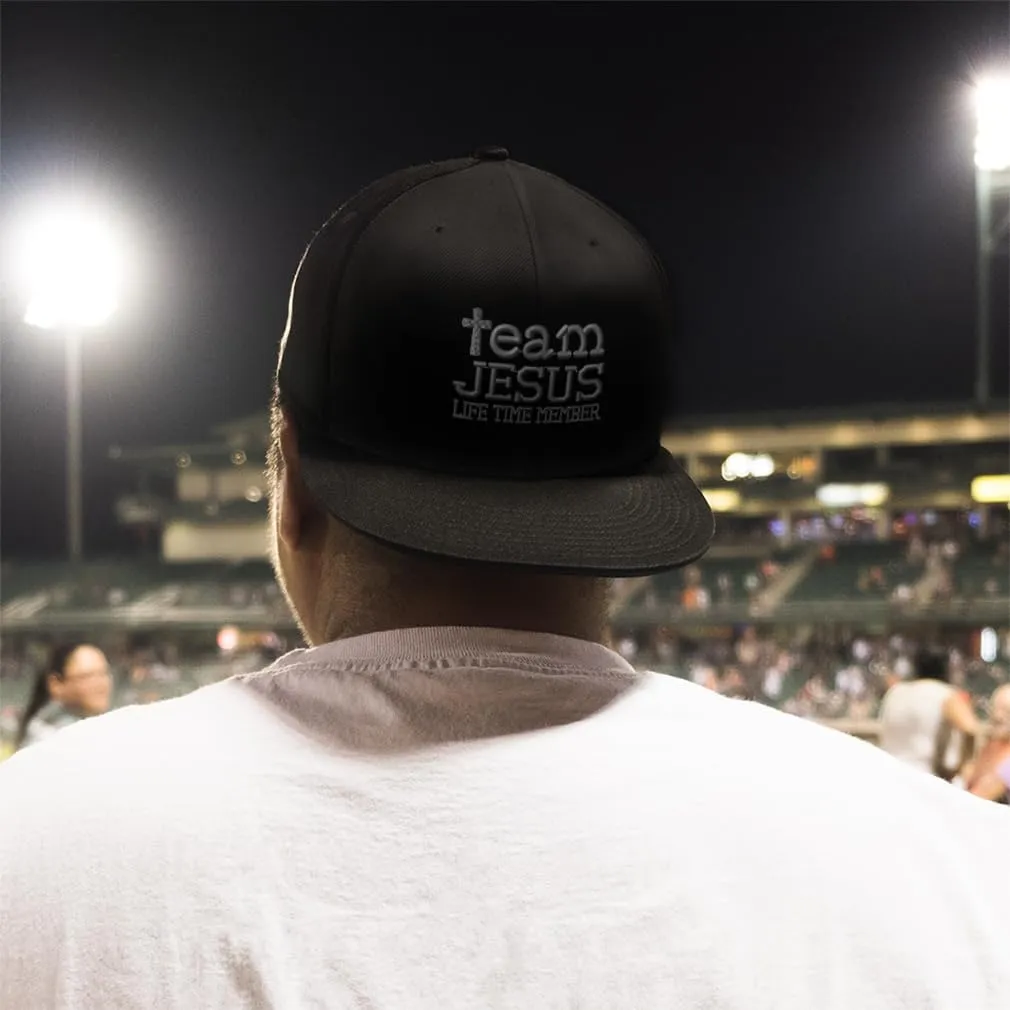 Speedy Pros Snapback Hat for Men Flat Brim Hats Team Jesus Life Time Member God Christ Embroidered Flat Bill Hat